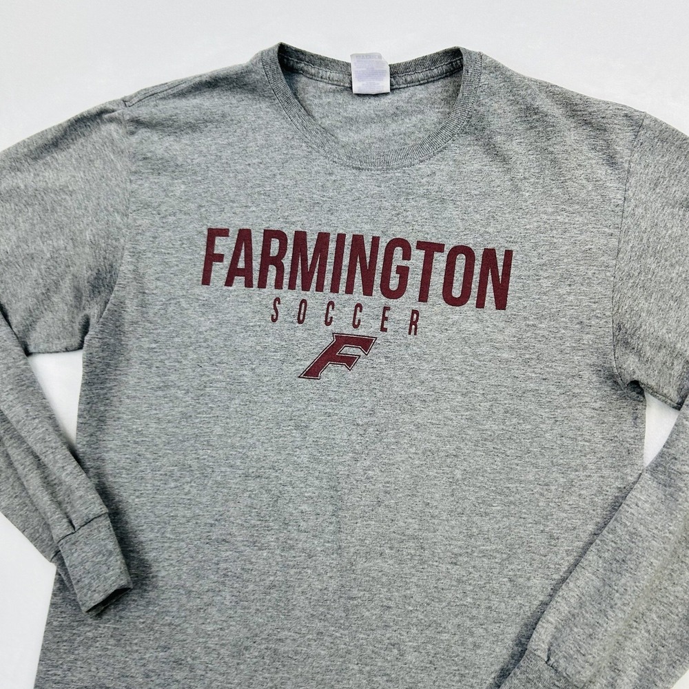 Farmington Soccer Shirt Adult Medium Gray Connecticut Long Sleeve Casual Mens - Picture 8 of 16